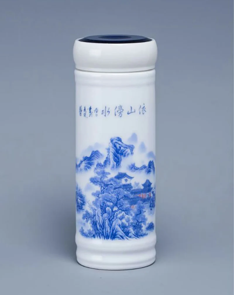 Высокое качество Цзиндэчжэнь керамические термосы, двойной керамический термос кружка, китайский уход за здоровьем изоляции чашки двойной чай чашки