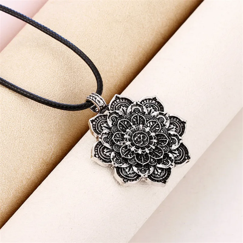 Mandala Lotus Flower Pendant