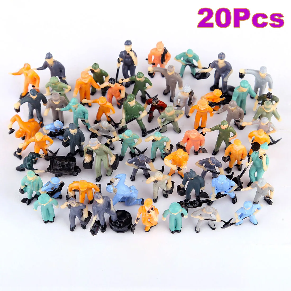 

20Pcs/50Pcs 1:87 Mini Railway Worker Figures Model Toy For Sand Table Architecture Model