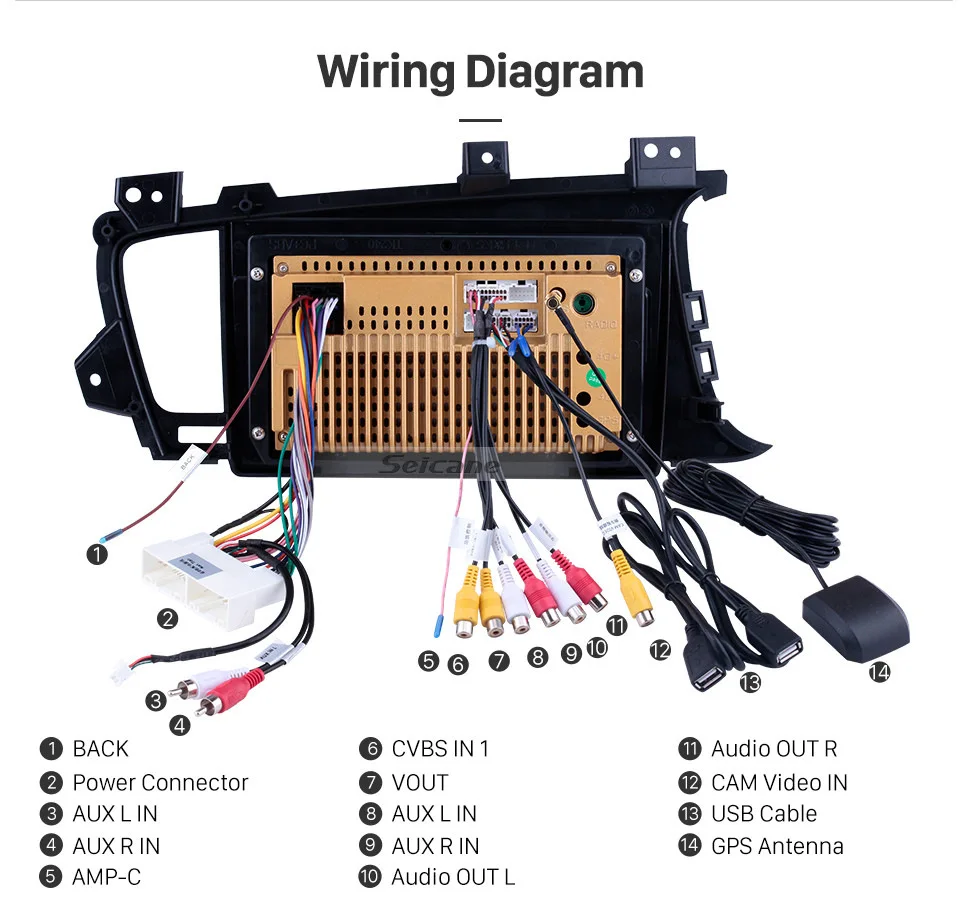 Perfect Seicane Car 9" Stereo for Kia k5 2011 2012 2013 2014 LHD Android8.1 HD touchscreen AutoRadio GPS Navi with Bluetooth SWC Digital 21