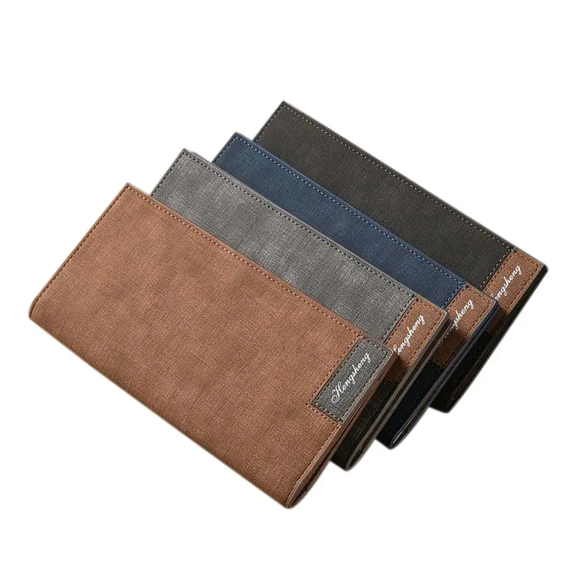 

Men's Long Wallet Frosted Design Simple PU Leather Matte Wallets ID Credit Card Holder Soft Purse WML99