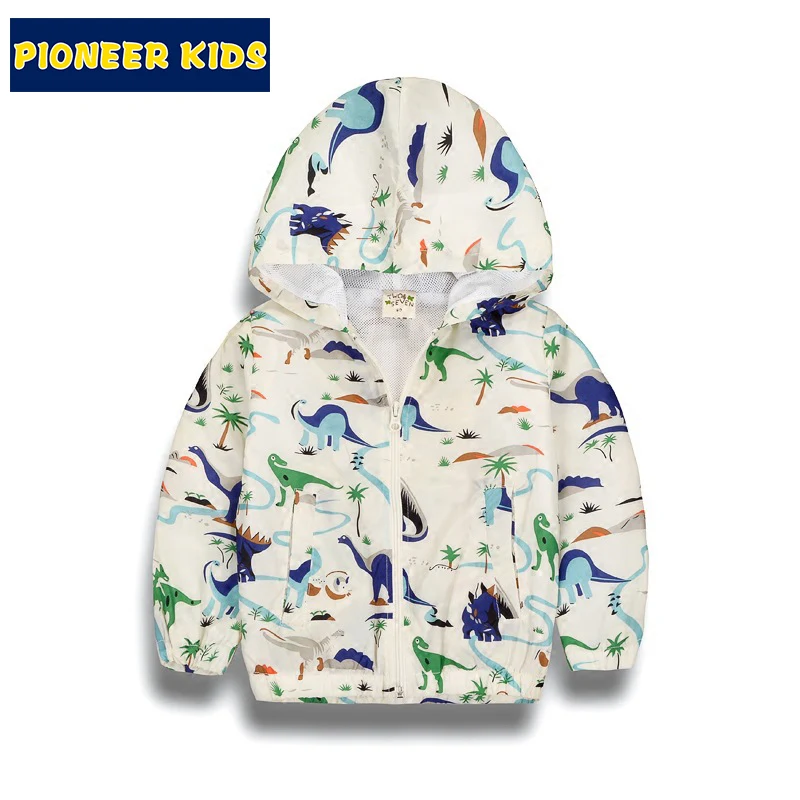 Pioneer Kids 2017 New Arrivals Spring 2-11T Children's  Boys jackets Spring Autumn Hooded Dragon Baby Boys Outerwear Coats 