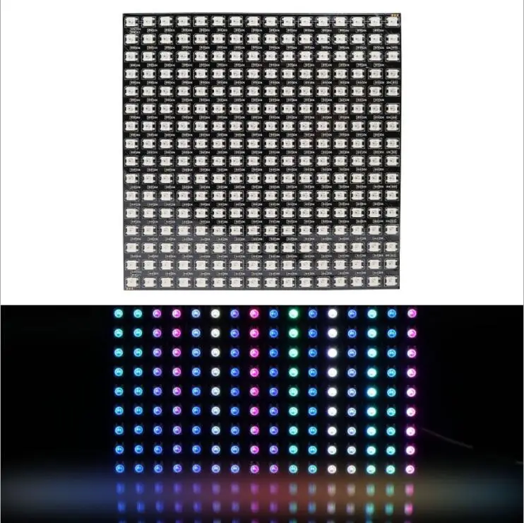 

Matrix 16*16/8*8 Pixel 256 Pixels Digital Flexible LED Panel WS2812B Individually Addressable 5050 RGB Full Dream Color DC5V