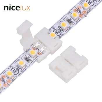 

10pcs 2 pin connector for Non-waterproof 3528 3014 8mm IP20 led strip connection perfect for 120LEDs strip