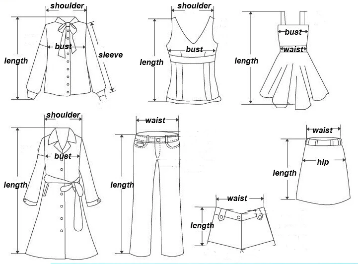 女性服装尺寸测量图