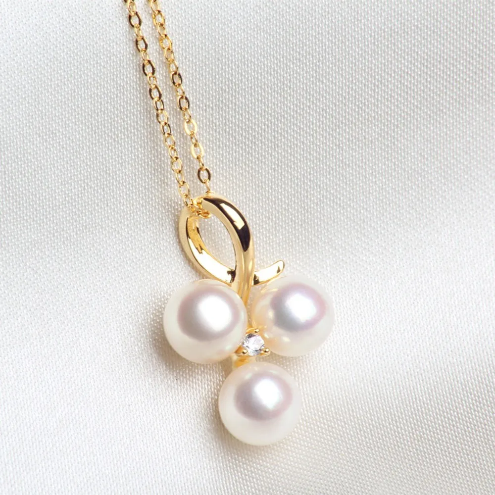 18k gold akoya pearls