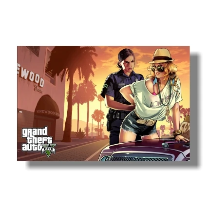 Настенные постеры gta 5 HD топографическая карта Grand Theft Auto V Strategic карта настенные картины для украшения дома - Цвет: Черный