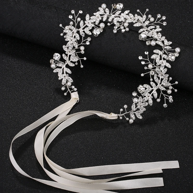 

1PC New Bride Headband Rhinestone Pearl Jewelry Women Wedding Hair Band Hair Accessories Handmade Decoration 2018