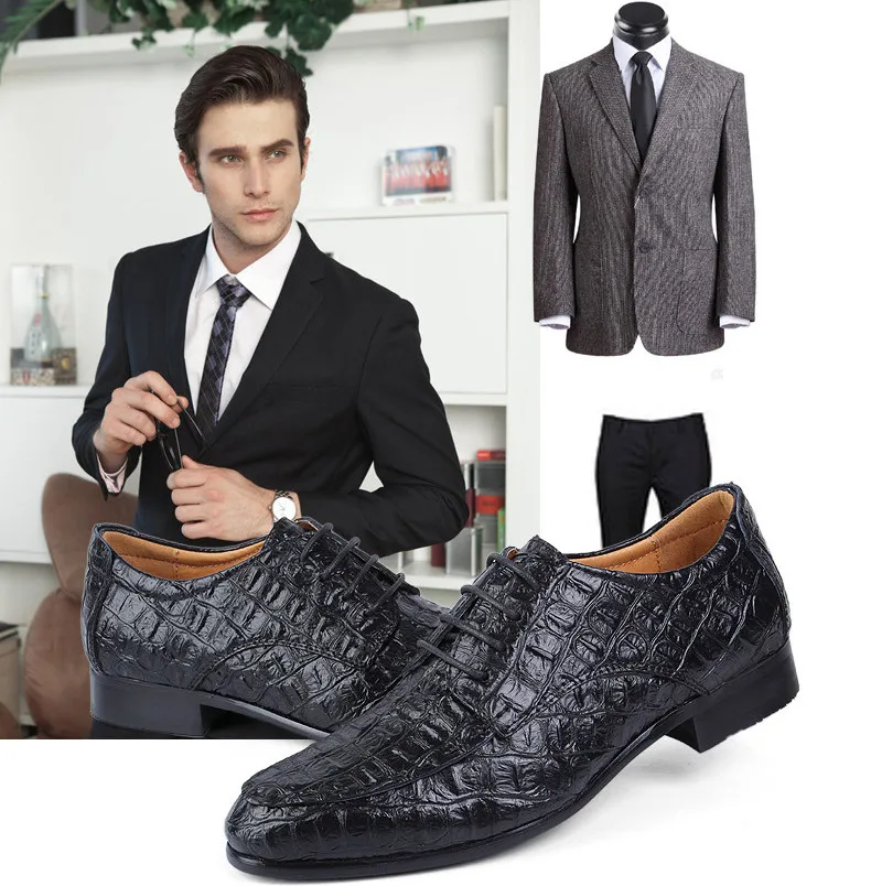 LAISUMK/Брендовые мужские оксфорды из натуральной кожи; деловые мужские туфли из крокодиловой кожи; Мужские модельные туфли; большие размеры; мужские свадебные туфли