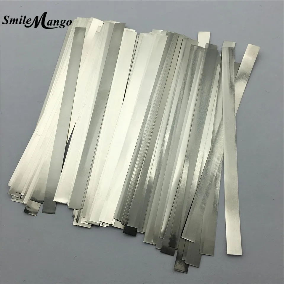 

0.15mm x 8mm x 35mm100pcs Pure Nickel Plate Strap Strip Sheets 99.96% for battery spot welding machine Welder Equipment