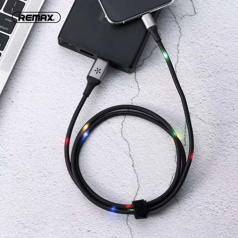 

Remax Data Cable 2.1A Fast Charging Cable Voice-activated illuminate Cable Sound Activated EL Data Cable For iPhone 6 7 8 X XS