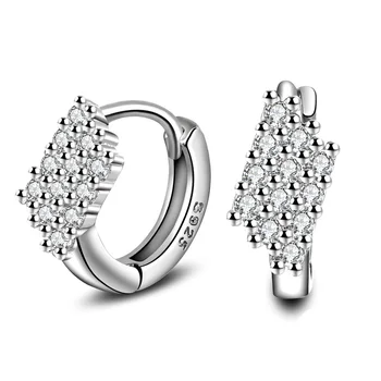 

Fashion Gorgeous 925 Sterling Silver Shiny Cubic Zirconia Crystal Flower Stud Earrings For Womens Party Wedding Jewely
