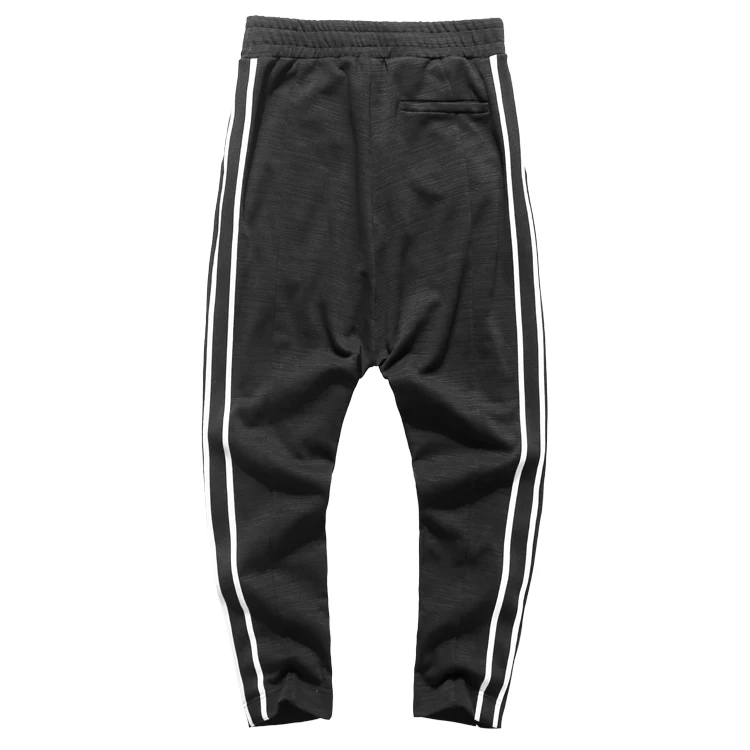 Хлопковые черные мужские штаны-шаровары Харадзюку для фитнеса, весенние мужские штаны на шнуровке, летняя уличная одежда для мужчин