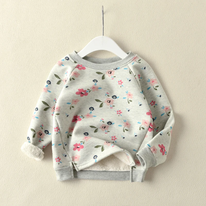 

2018 New Winter Item Girl Casual Long Sleeve Top Fleece T-shirt Warm Design