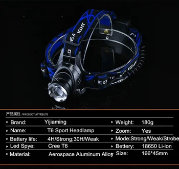 

Free Shipping 5Pcs/Lot 5W T6 1200Lumen Powerful Zoomable Led Bike Headlight Walking Lamp Fishing Head Torch Hiking Equipment