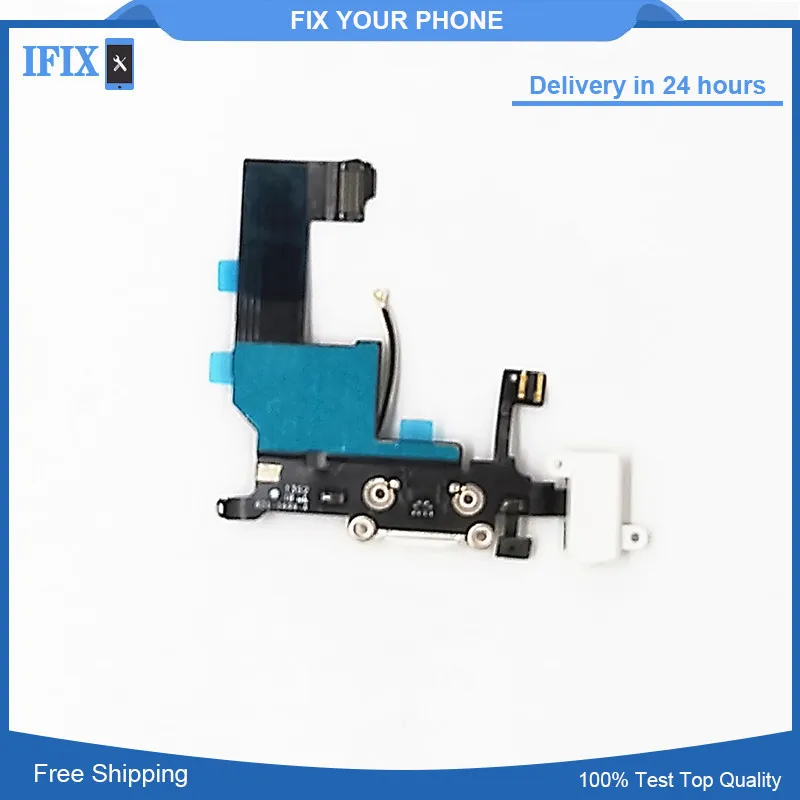 For IPhone 5 5C 5S Charging Charger Port USB Dock Connector Flex Cable With Microphone Audio Jack High Quality free shipping | Мобильные
