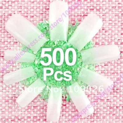 

Free Shipping 500 pcs Full Cover natural french false nail art tips half cover acrylic nails Tips