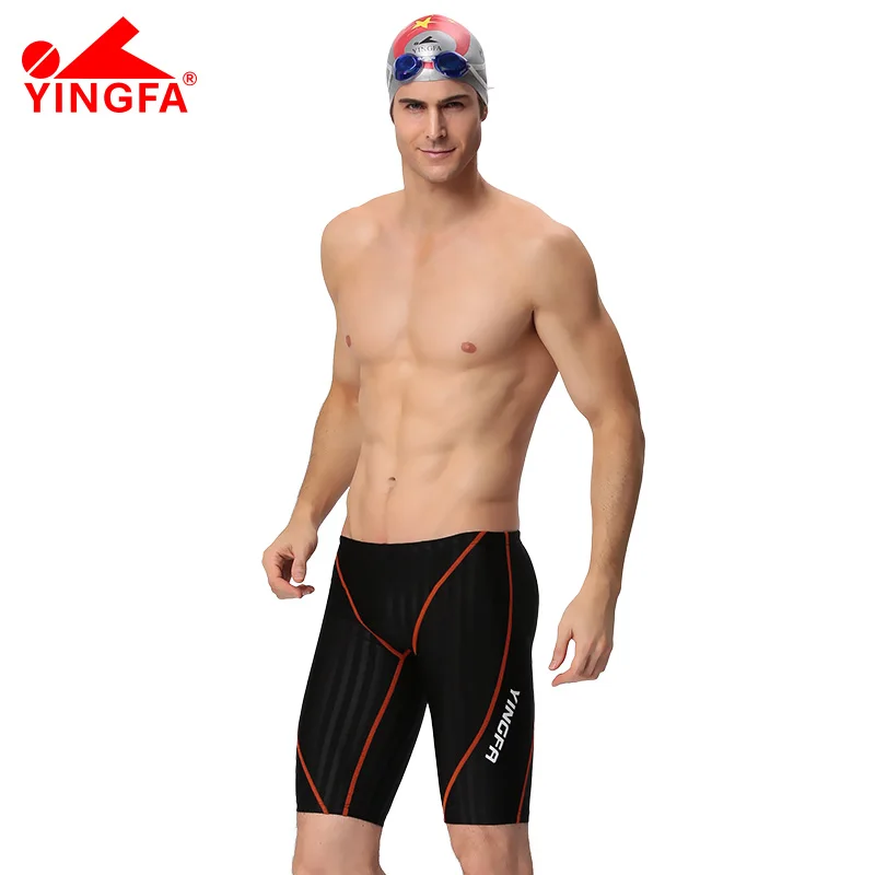 YINGFA FINA approved chlorine resistant racing mens swim jammers Boys ...