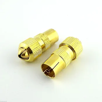 

10pcs New RF Antenna CATV TV FM Coax Cable PAL TV Female Jack Connector Adapter Gold