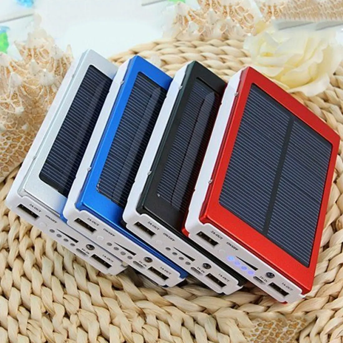 

New Solar Battery 30000mAh Portable Charger Dual Output USB External Battery Long Lasting High Capacity for Mobile Phone Solar