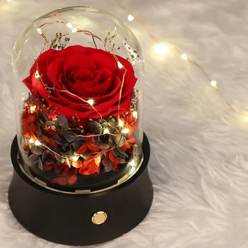 

Roses In Flask Wireless Bluetooth speaker Portable Rose Glass with LED Light super bass subwoofer loudspeaker a birthday present
