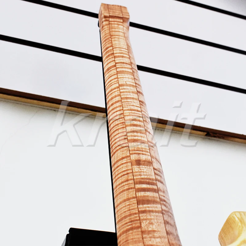 Электрогитара без головок ebony fanned fret гитара ash body Camphor Burl top бесплатная доставка up
