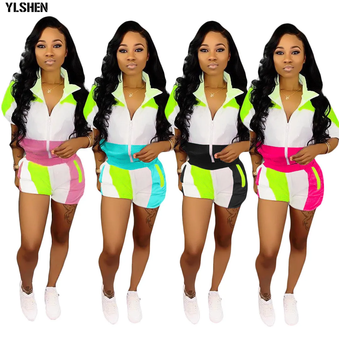 

Plus Size 2 Two Piece Set Tracksuit 2019 New Women Sportswear Casual Long Sleeve Trench Tops & Shorts Sets Suit Outfits Playsuit