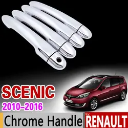 Для Renault Scenic III 2016-2010 хромированная ручка крышка Накладка Grand Scenic XMOD 2011 2012 2014 2013 2015 аксессуары для автомобиля Стайлинг 3