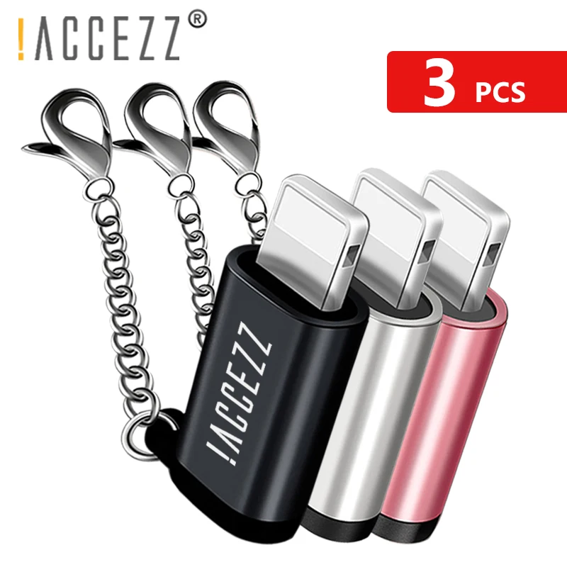 

!ACCEZZ Lighting To Micro USB Female Converter For Apple Adapter For iphone X 7 8 6S Plus XS MAX XR Data Sync Charger Connector