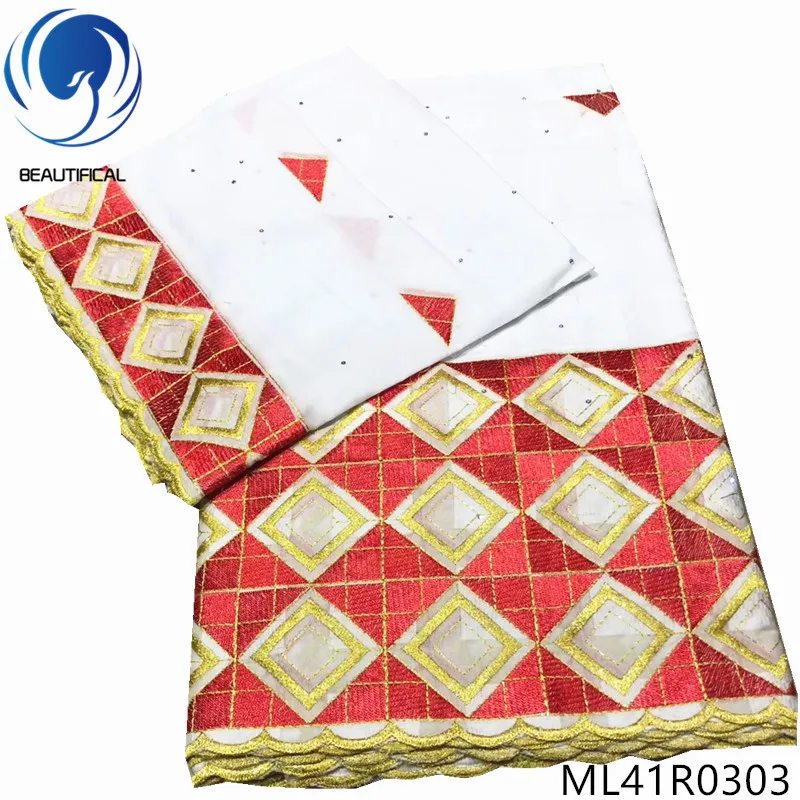 

BEAUTIFICAL nigerian lace fabrics 7yards white swiss voile lace fabric 2019 Fashion embroidery dry cotton lace fabric ML41R03