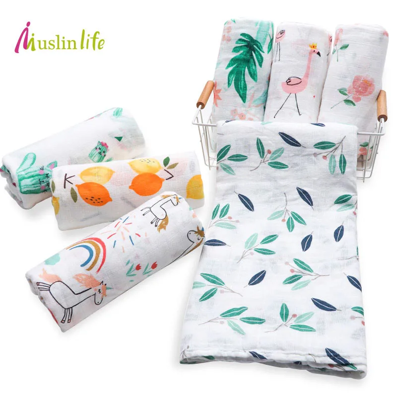2018 nouveau-né bébé couverture Super doux bambou coton mousseline bébé lange d'emmaillotage infantile couverture d'allaitement serviette de bain pour bébé enfants