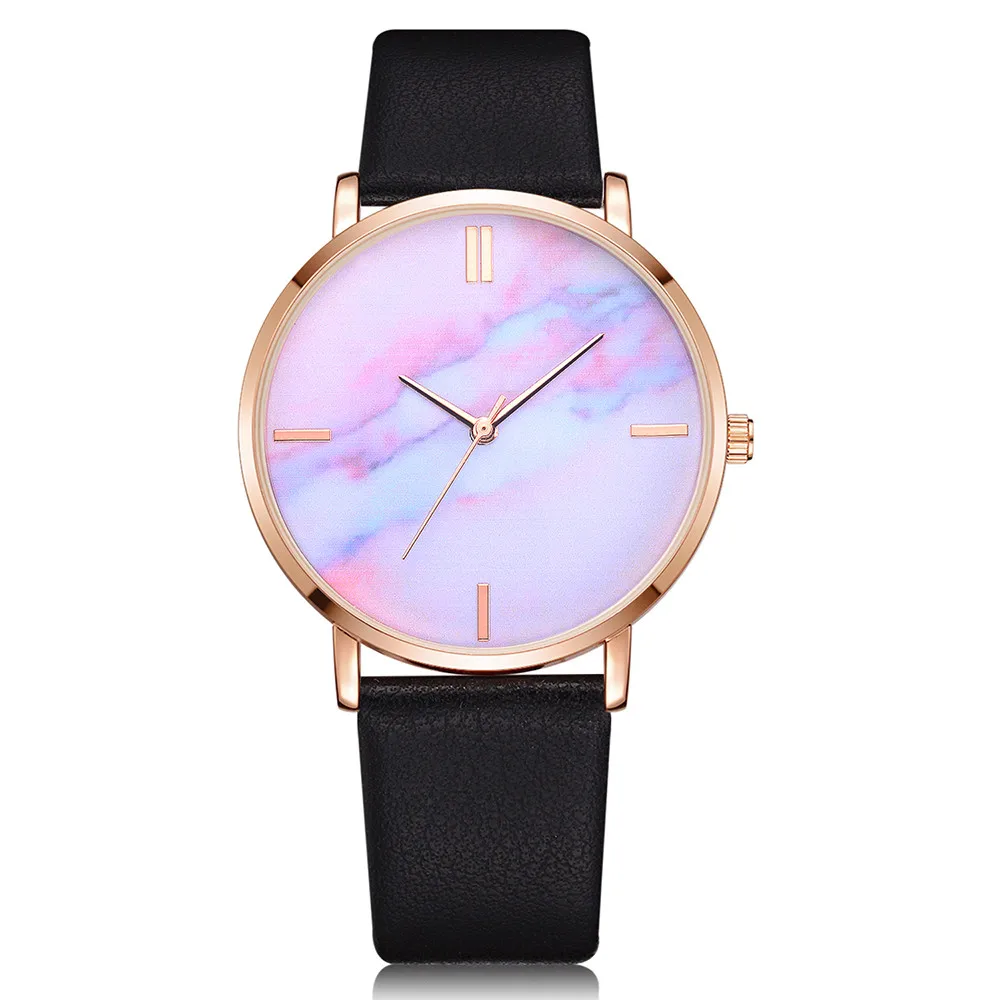 Лидирующий бренд Новое поступление женские модные повседневные кварцевые часы с кожаным ремешком аналоговые наручные часы женские часы relogio feminino 30X - Цвет: Black