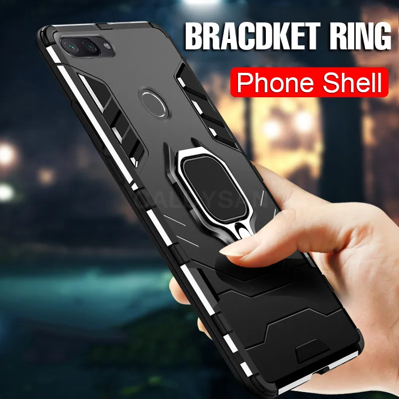 

Luxury Metal Car Holder Ring Case On The For XIaomi mi 8 Lite SE A2 A1 Phone Case Cover For Xiaomi mi 8 Pro mi8 Shockproof Case
