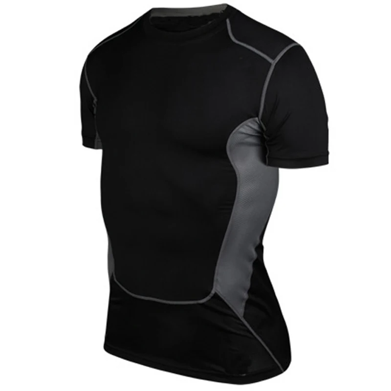 

2019 New Sports Men sportswear base layer underwear outdoor Short Sleeve T-shirt Fit Compression Black Gym Running Shirt