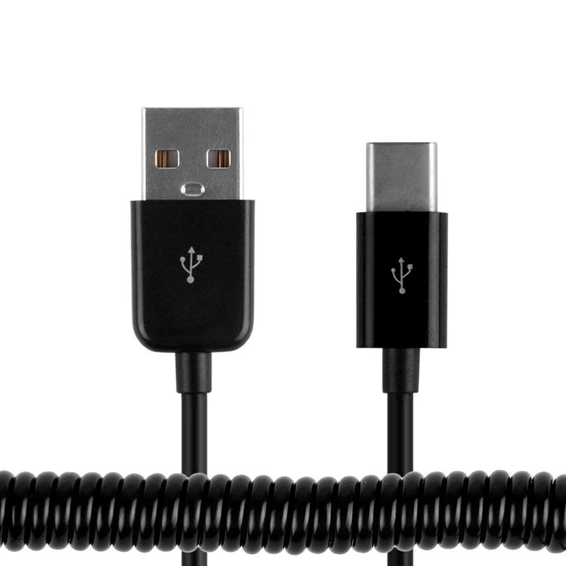 1 м 3 м пружинный спиральный Выдвижной usb type-C кабель для быстрой зарядки USB-C кабель для samsung S8 S9 S10 Синхронизация данных type-C телефонный кабель