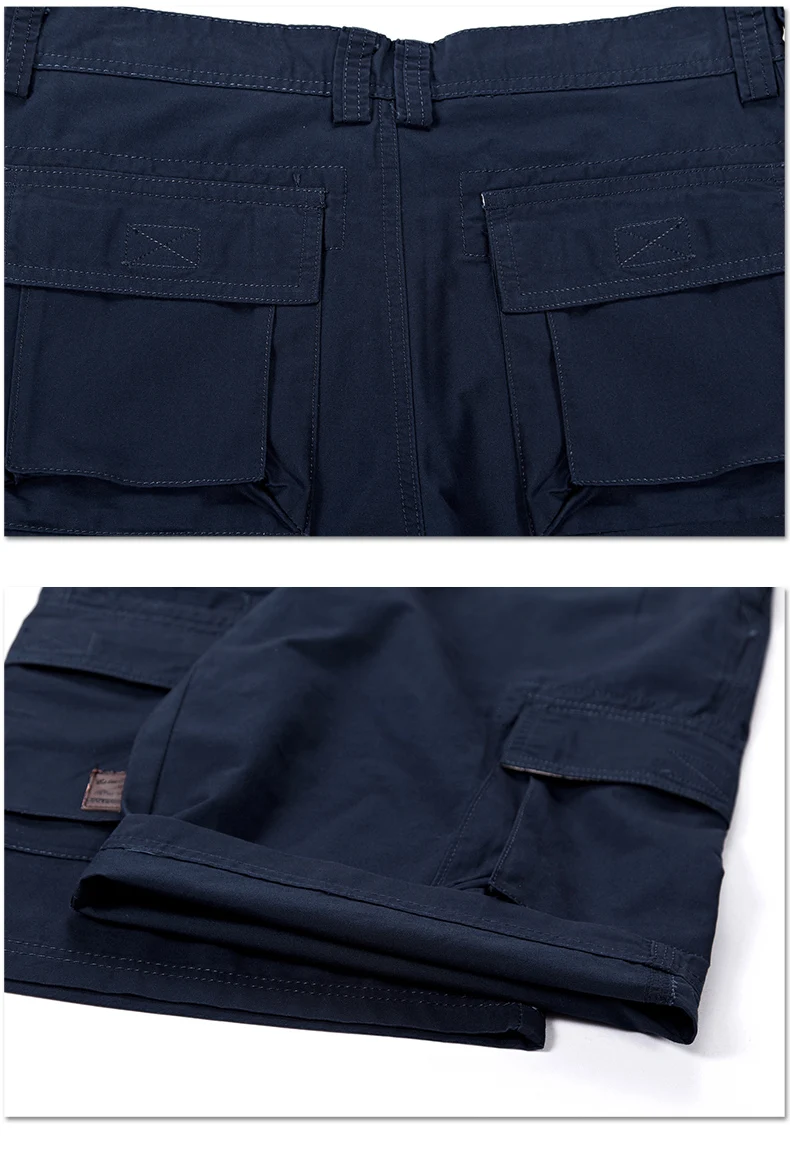 HANQIU летние мужские шорты Карго прямые свободные модные хлопковые мужские армейские военные Короткие штаны плюс размер 44