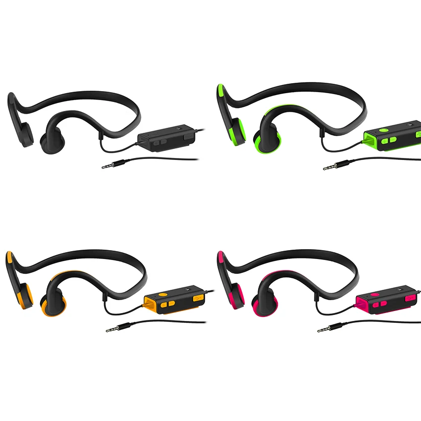 Conduction Headsets Wired Earphone Outdoor Sports Headphones Noise Reduction Hands-free with Mic for Smart Phones Tablet Bone