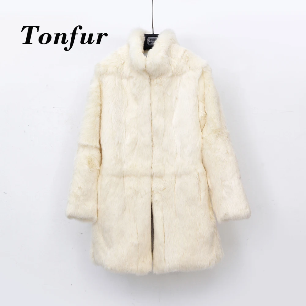 

2019 New Standard Mandarin Collar Factory Direct Customize Handmade Vintage Free Shipping Brand Real Rabbit Fur Coat TBSR271