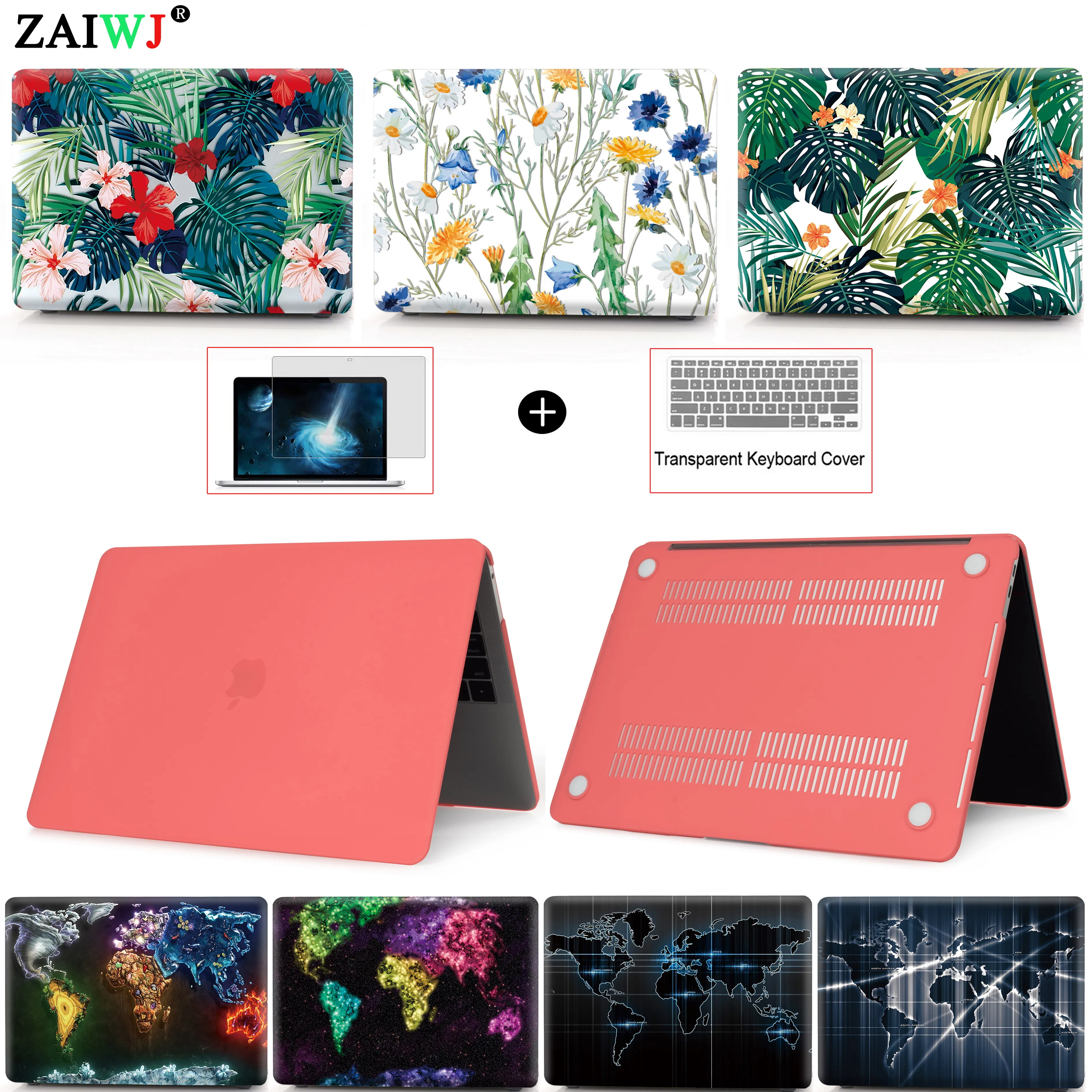 Горячая новинка 2018 ZAIWJ чехол для ноутбука MacBook Air Retina Pro 11 12 13 15 Mac book 3 4 дюймов с