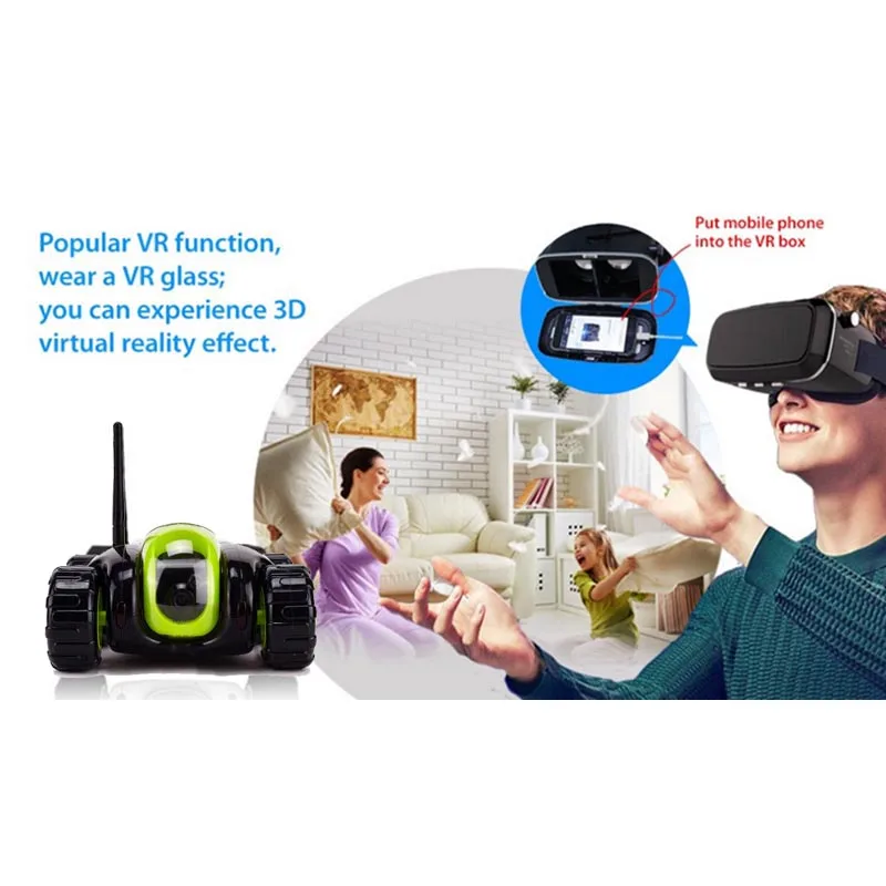  Wifi App Controlled Robot Toy Cloud Rover Remote Control Tank with FPV HD Camera RC Vehicle VR Wire