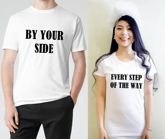 Par de camisas de compromiso para él y su camisa de novia