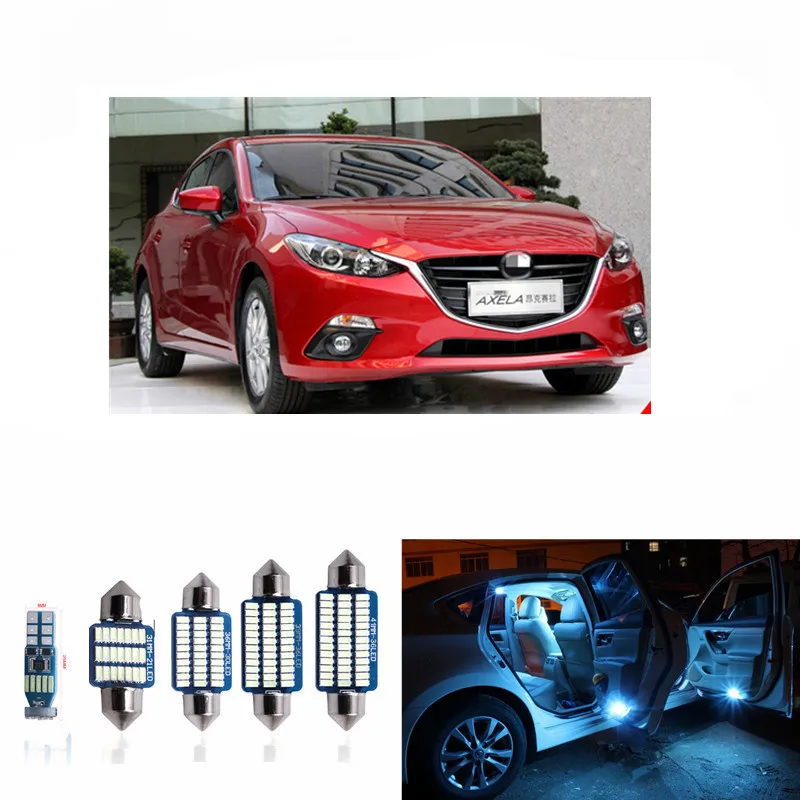 

7pcs Error Free Canbus Auto Conversion Master LED Interior Lighting Kit For Mazda 3 Axela 2014-2016 Accessories white blue