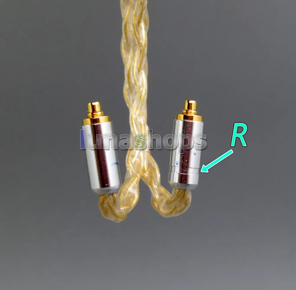 LN006260 4 в 1 Plug 8 ядер 99.99% чистого серебра + золото наушники с покрытием кабель для Shure