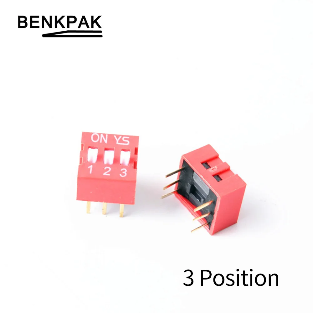 

10PCS DS Series DIP Switch 2.54mm Pitch,3Position