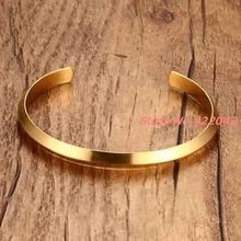 New Top Quality Brand Design Stainless Steel Round Bracelets Gold Womens Jewelry Cuff Bangle 6mm Bracelet