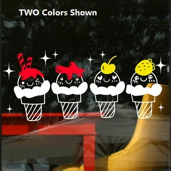 

Ice Cream Vinyl Wall Decal Bakery Tea Shop Ice Cream Logo Mural Art Wall Sticker Coffee Shop Restaurant Window Glass Decoration