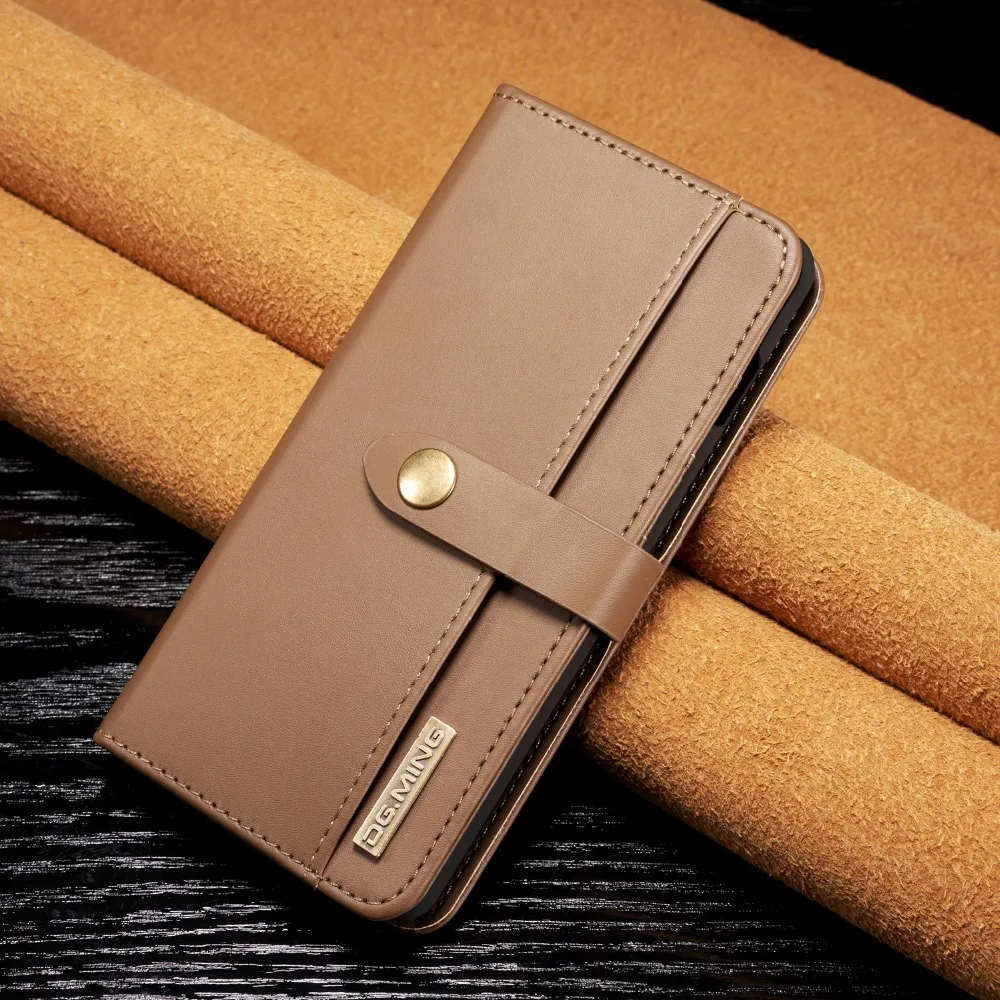 

DGMING Removable Vintage Lambskin Magnetic Flip Wallet Case For Samsung Galaxy S10 Plus Leather 3 Card Slots Bag For Galaxy S10E