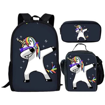 

Unicorn Printing Backpack Women School Bags for Teenage Girls Dinosaur Bag Set Travel Backpacks Female Travel Bag