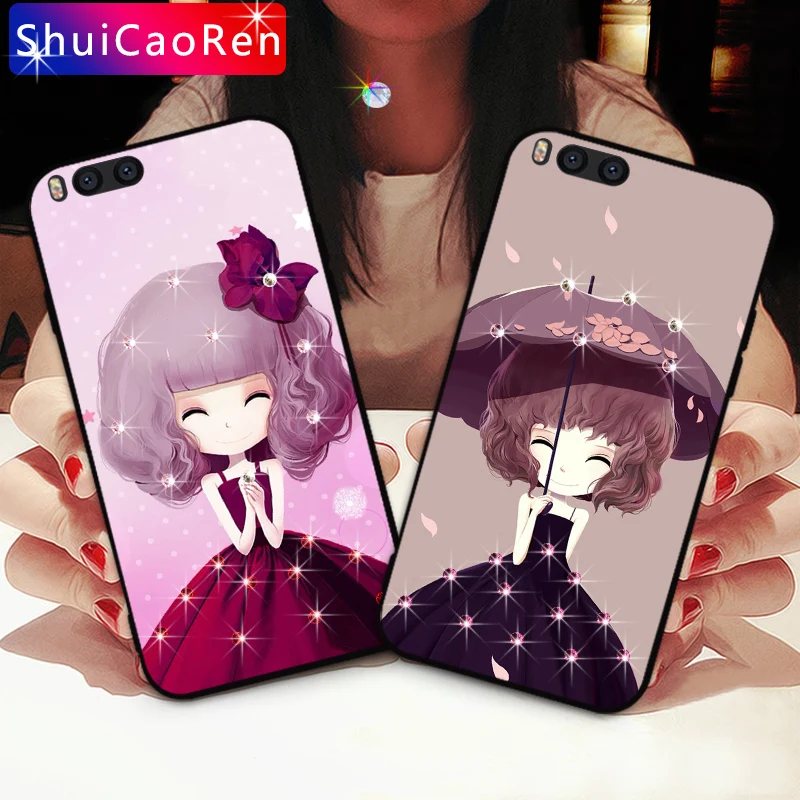 

Luxury Rhinestone Phone Case For Xiaomi Mi Note 3 / Mi Play Soft Silicone TPU Back Cover Case For Xiaomi Mi 9 SE Mi9 Capa Coque