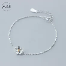 1 шт. браслет-цепочка с цветами из стерлингового серебра 925 пробы золотого цвета вишни 7," Ювелирный Регулируемый 8" дюймовый LS126